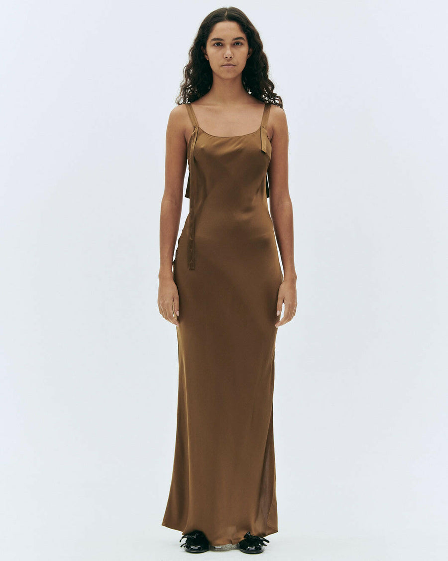 the garment Catania String Dress olive on figure front