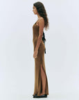 the garment Catania String Dress olive on figure side