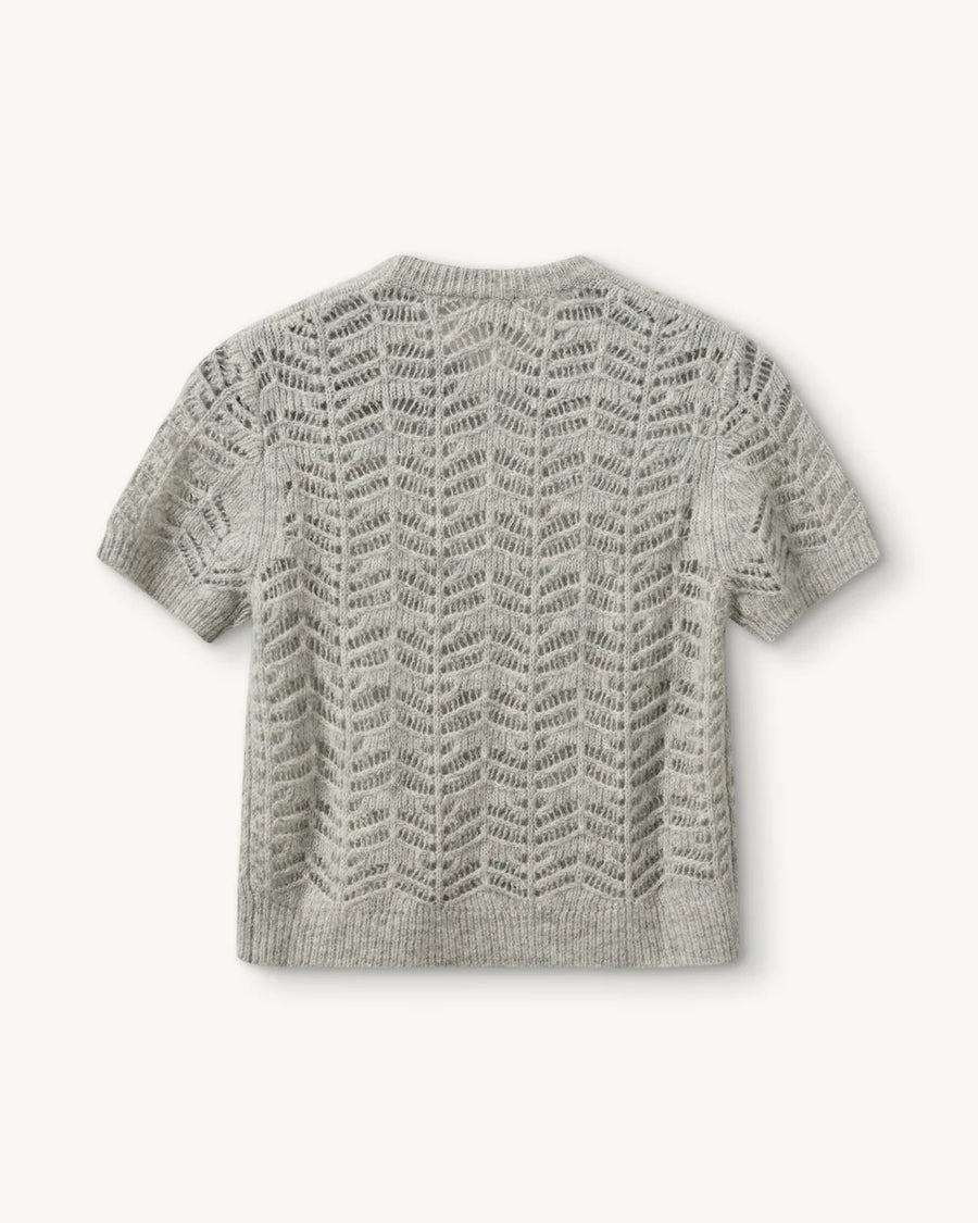 the garment Verbier Pointelle Mini shirt heather grey melange back