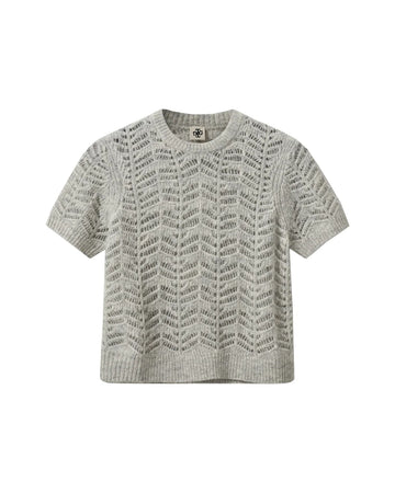 the garment Verbier Pointelle Mini shirt heather grey melange