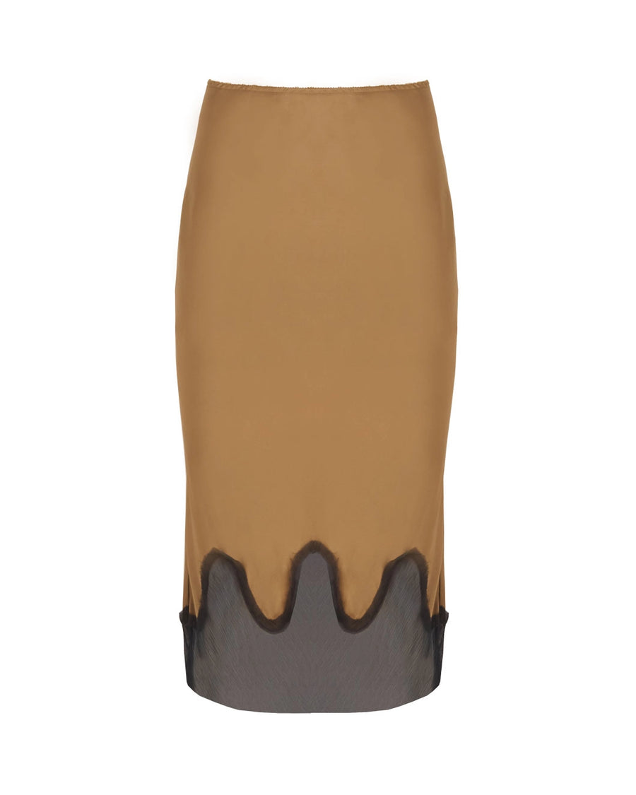 the garment catania midi skirt olive green brown