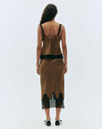 the garment catania midi skirt olive green on figure back