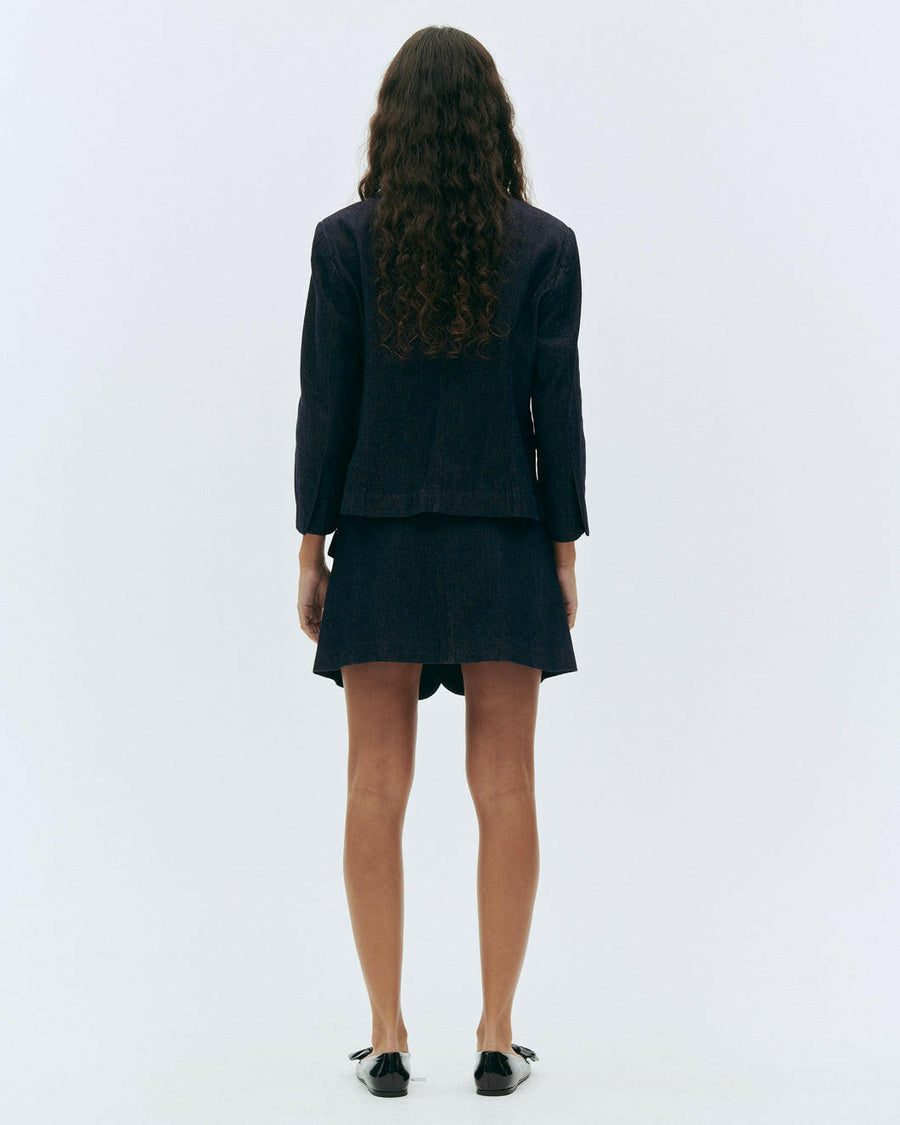 the garment enya mini skirt dark denim on figure back