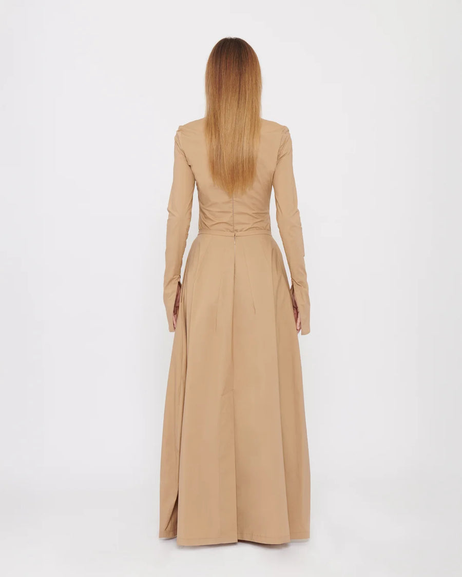 the lastest balla art skirt sand tan back
