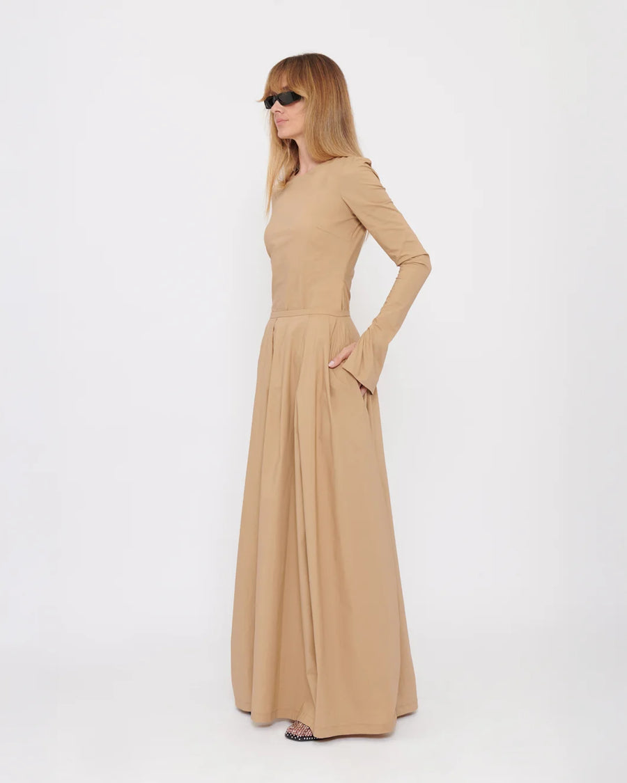 the lastest balla art skirt sand tan side