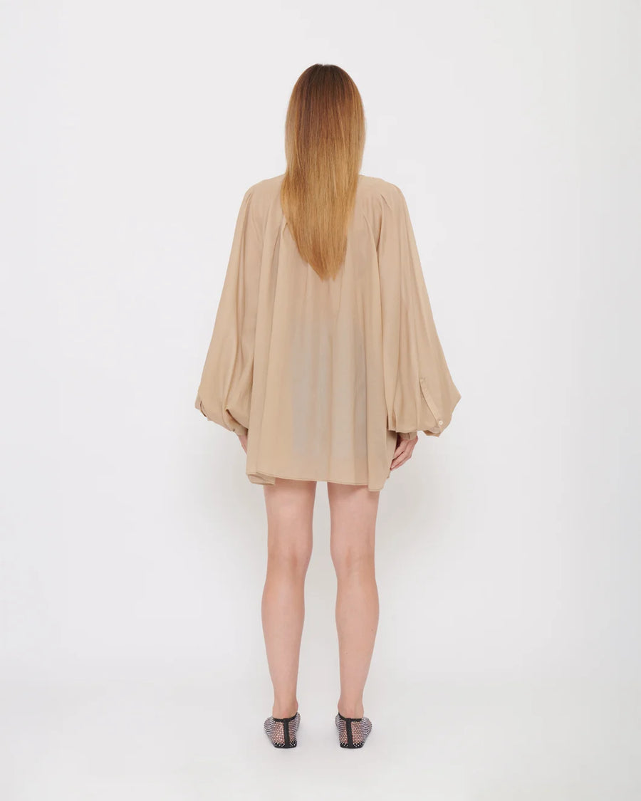 the latest studio biro sand over shirt dress back
