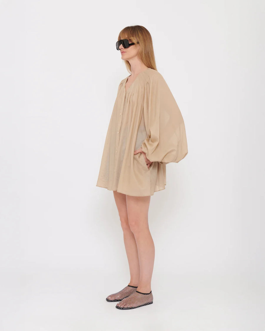 the latest studio biro sand over shirt dress side