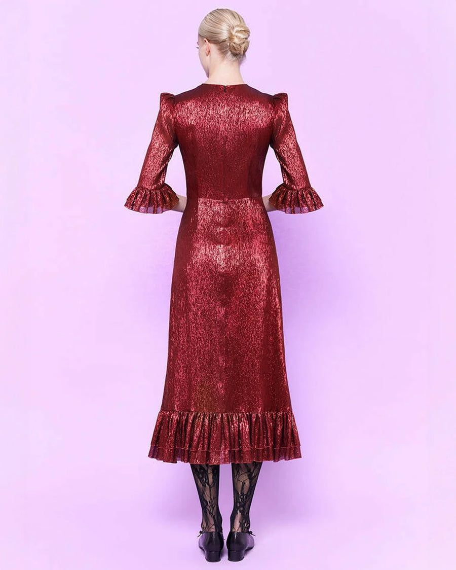 the vampire's wife the falconetti dress red metallic