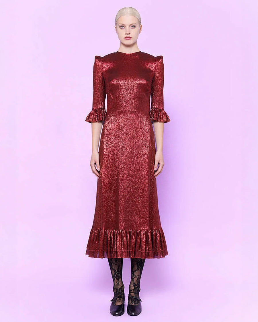 the vampire's wife the falconetti dress red metallic