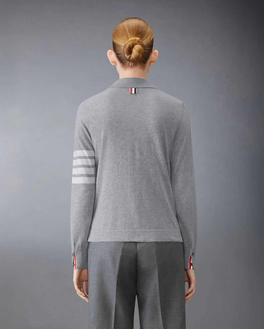 thom browne cotton 4 bar shirt grey on figure back