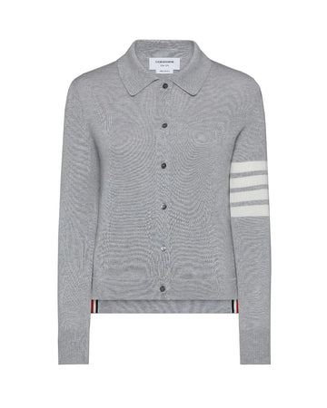 thom browne cotton 4 bar shirt grey