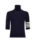 thom browne Fine Merino Wool 4-Bar Relaxed Fit Turtleneck navy