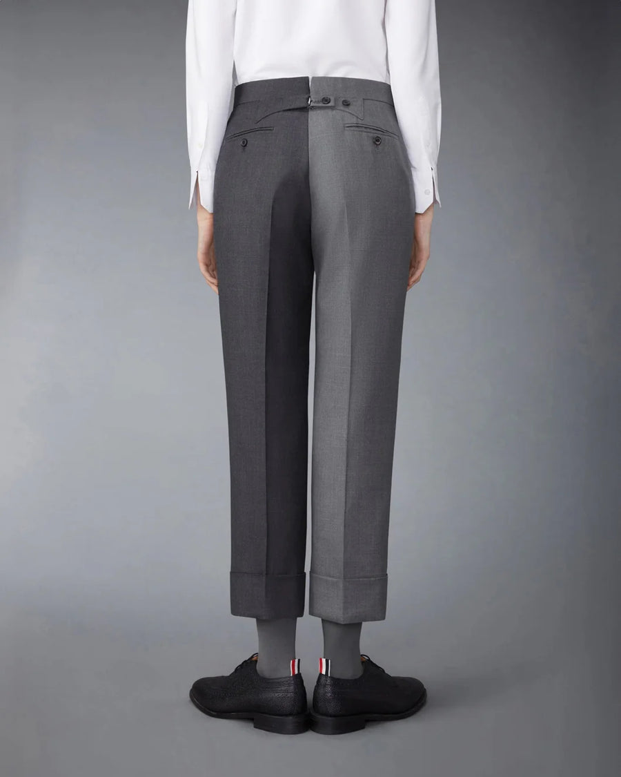 THOM BROWNE Classic Back Strap Trouser Medium Gray on figure back