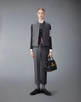 THOM BROWNE Classic Back Strap Trouser Medium Gray on figure front