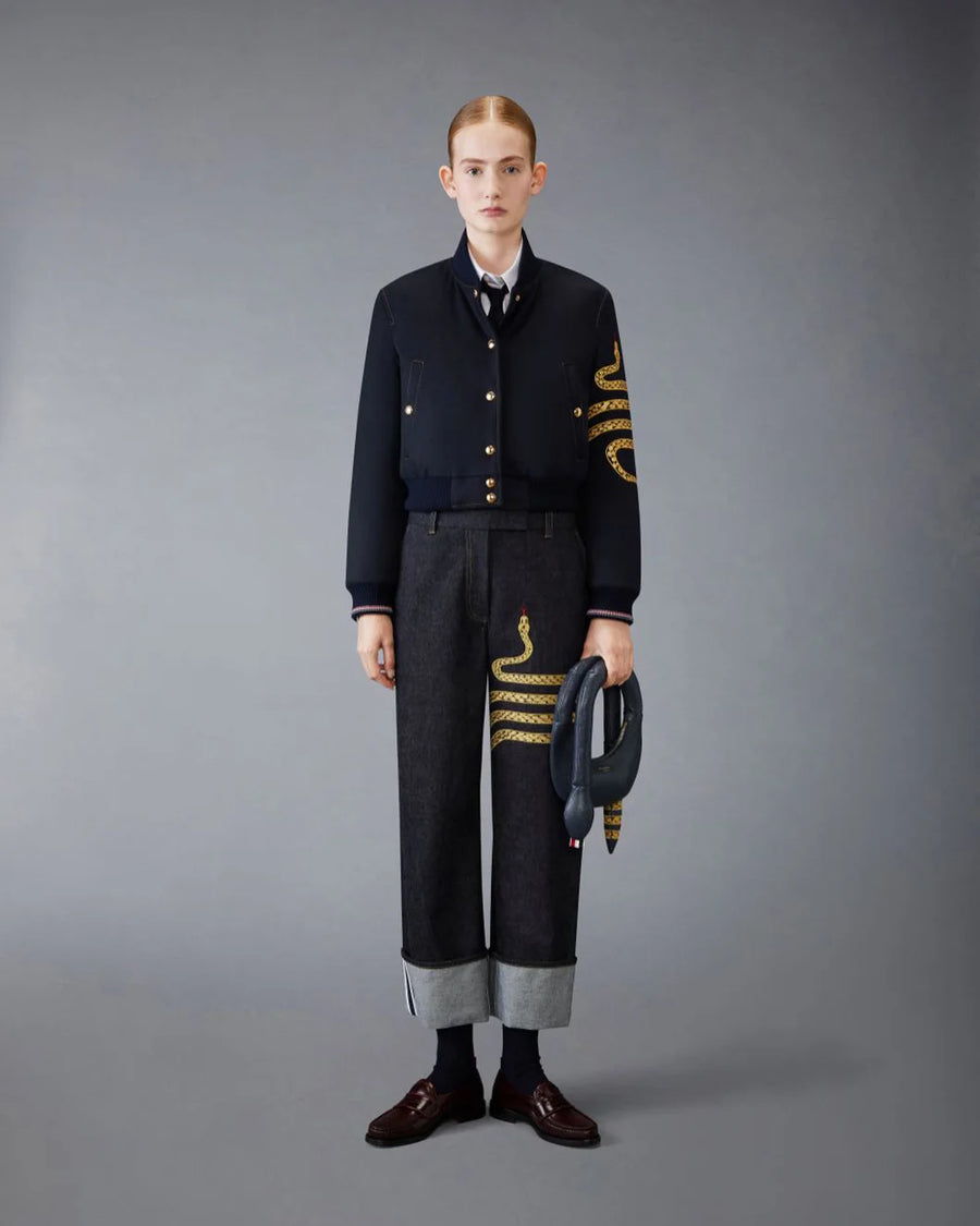 thom browne lunar new year denim trouser on figure front