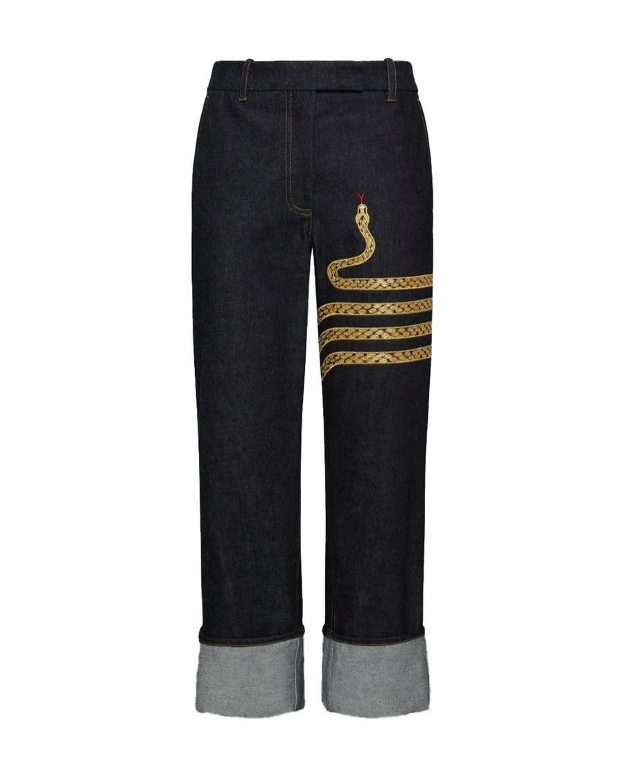 thom browne lunar new year denim trouser