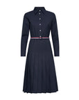 THOM BROWNE Knee Length Pleated Dress Navy