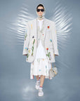 thom browne Knee Length Pleated Skirt Florals and bulbs lookbook