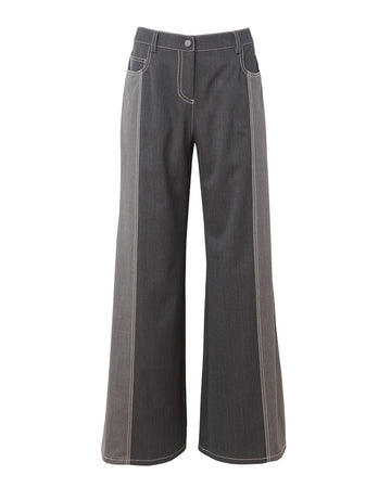 twp styles pant in wool twill medium heather and dark charcoal grey