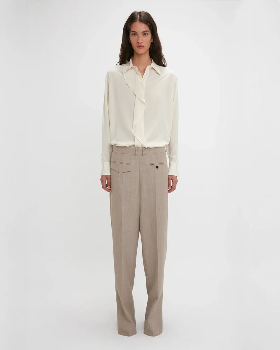 victoria beckham ruffle detail blouse ivory front