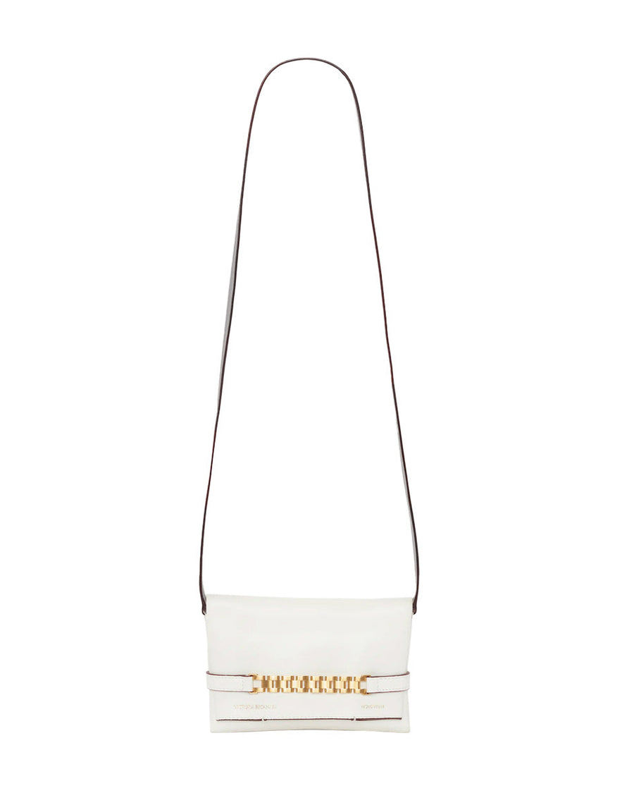 victoria beckham crossbody mini chain pouch with long strap white
