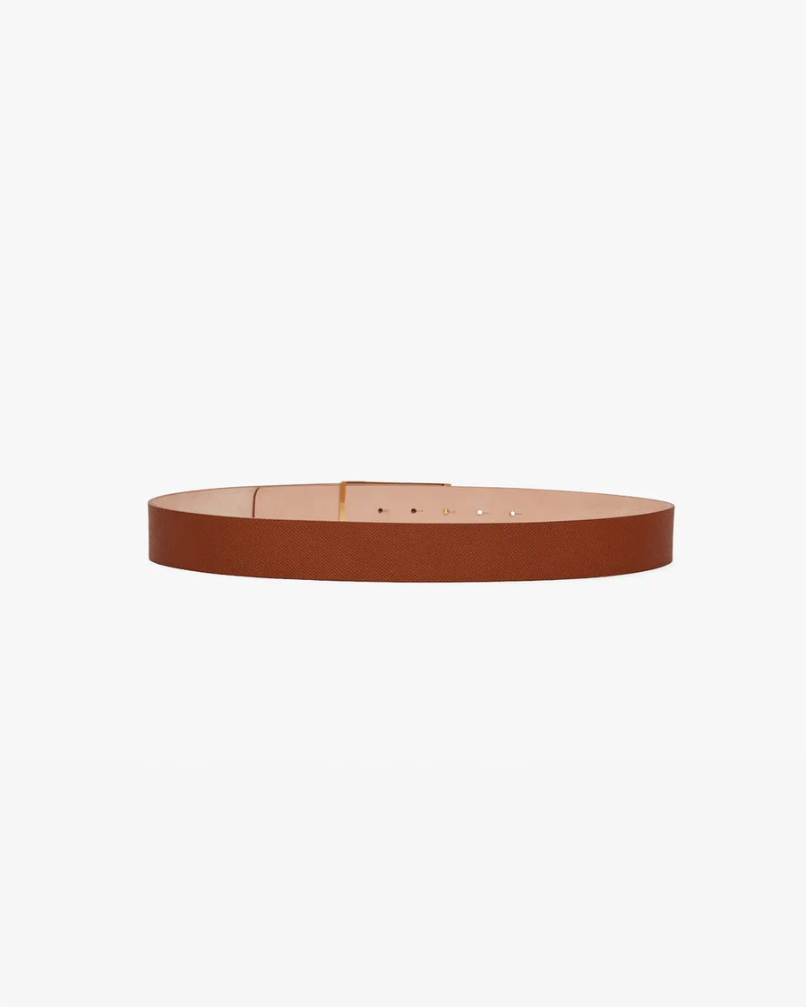 victoria beckham Jumbo BBuckle Belt tan back