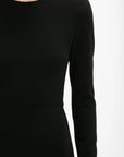 victoria beckham long sleeve t shirt fitted dress black
