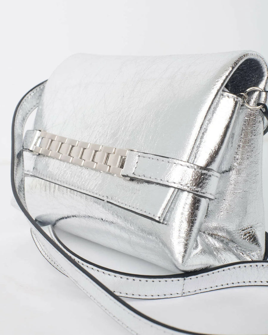 victoria beckham mini chain pouch silver detail