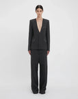 victoria beckham Pocket Detail Panelled Trouser charcoal on figure front