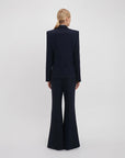 victoria beckham Pointed Shoulder Jacket ink blue on figure back