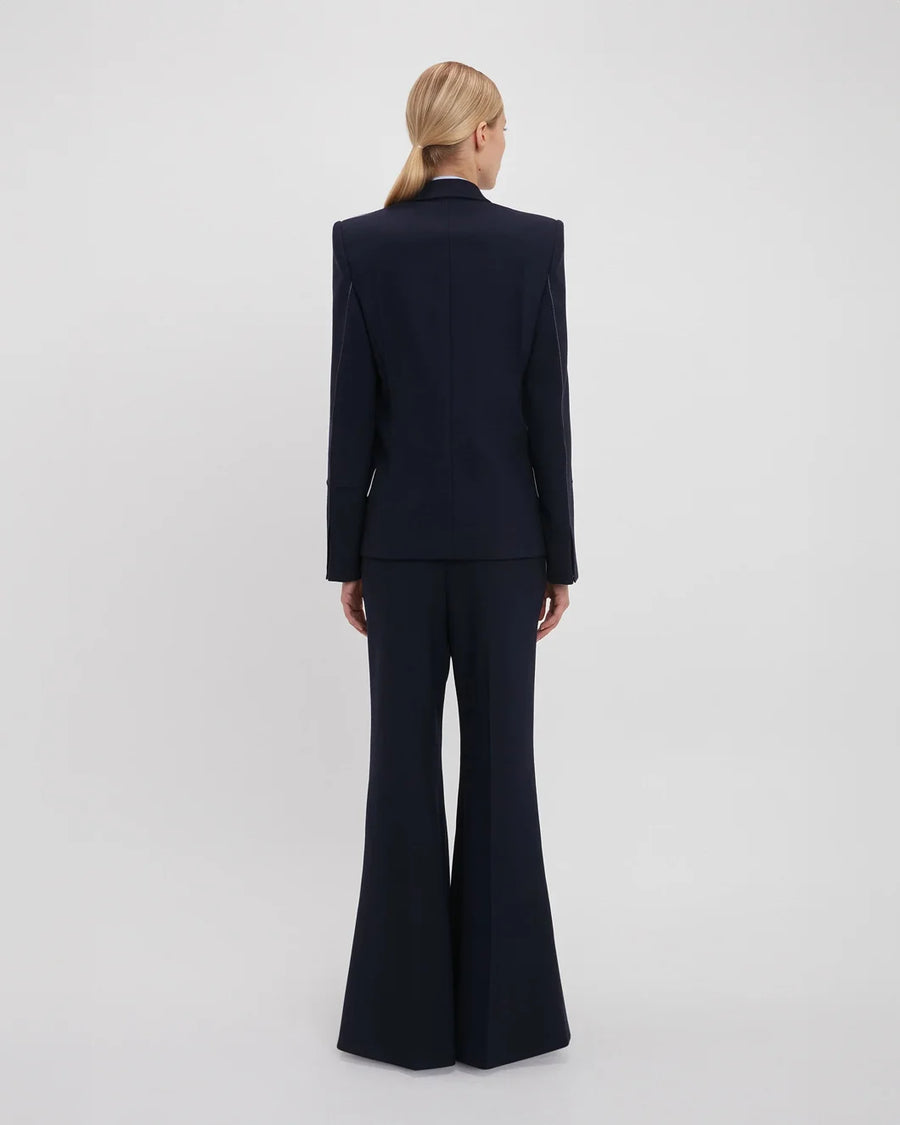 victoria beckham Pointed Shoulder Jacket ink blue on figure back