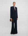 victoria beckham Pointed Shoulder Jacket ink blue on figure side