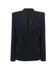 victoria beckham Pointed Shoulder Jacket ink blue