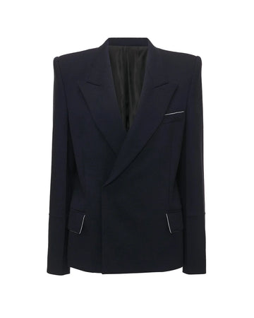 victoria beckham Pointed Shoulder Jacket ink blue