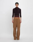 victoria beckham Relaxed Cargo Trouser tobacco brown on figure front