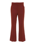 victoria beckham wide cropped flare trouser in russet