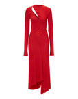 victoria beckham Asymmetric Slash Jersey Dress red