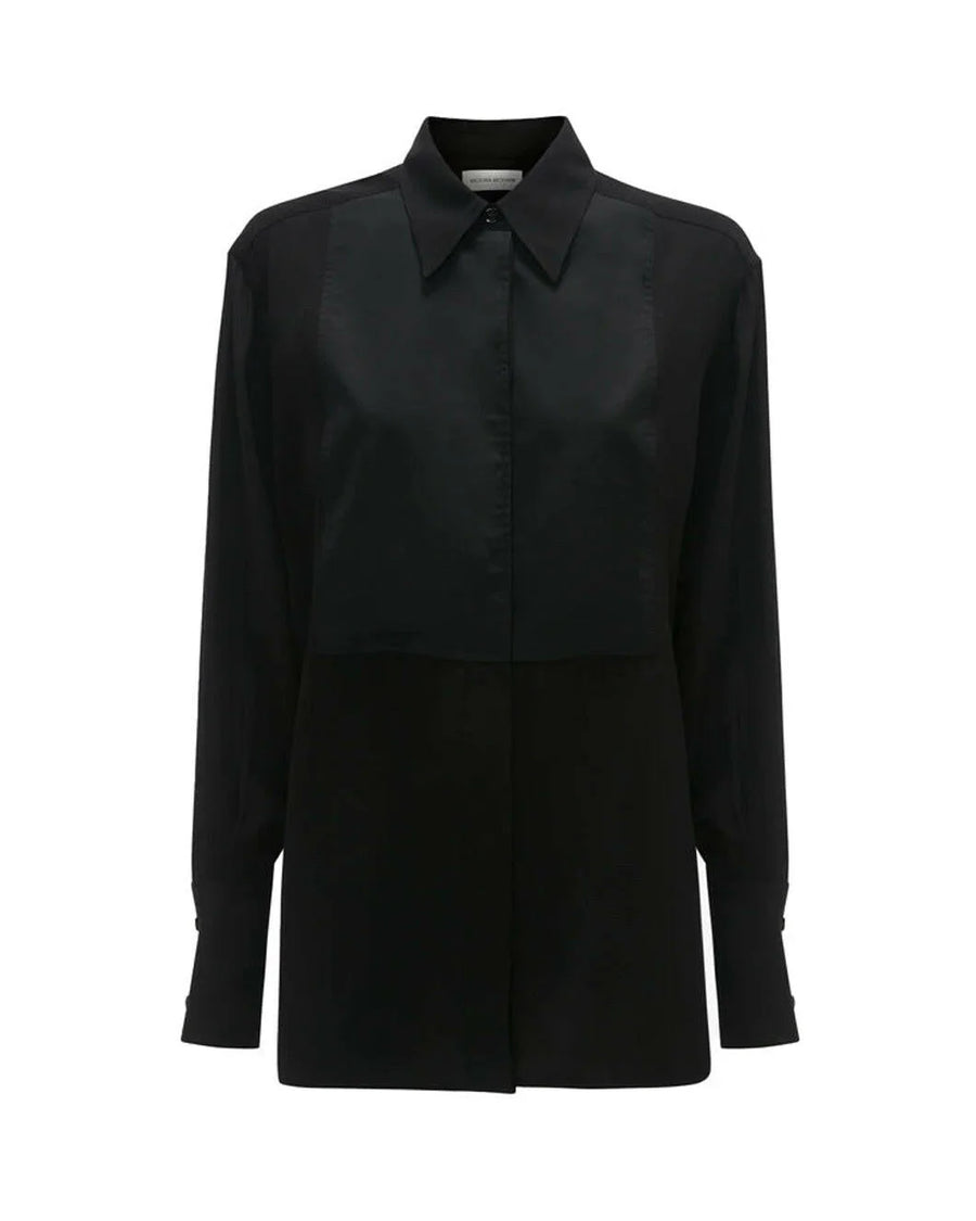 victoria beckham conrast bib shirt black isolated