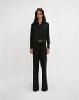 victoria beckham contrast bib shirt black on figure front