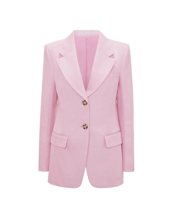victoria beckham high single button jacket pink