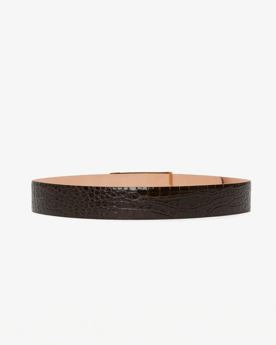 victoria beckham jumbo frame belt espresso croc back