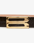 victoria beckham jumbo frame belt espresso croc detail