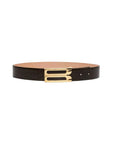 victoria beckham jumbo frame belt espresso croc isolated