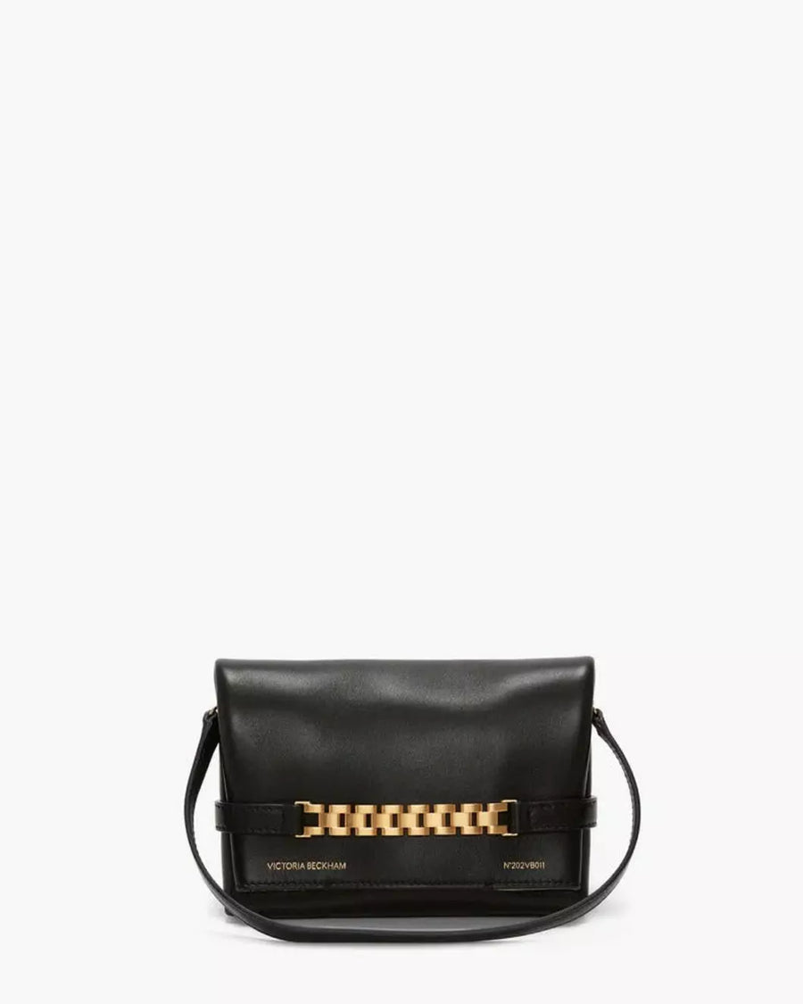 victoria beckham mini chain pouch black front