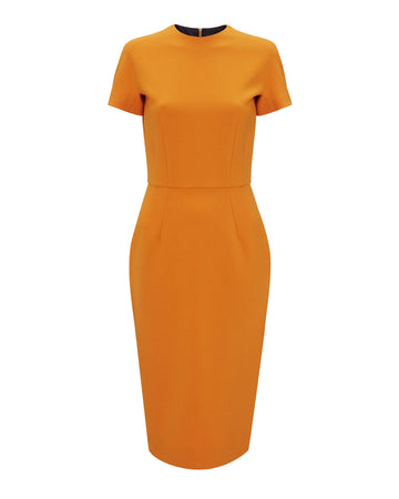 victoria beckham Dart Detail T-Shirt Dress mandarin orange