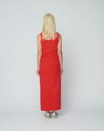 wynn hamlyn zipper sleeveless dress red figure back