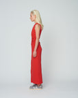 wynn hamlyn zipper sleeveless dress red figure side