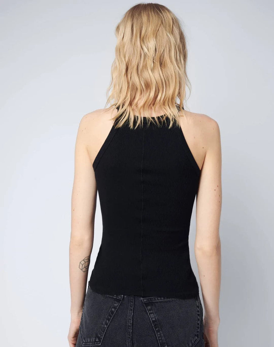 re done ribbed tank black on figure back
