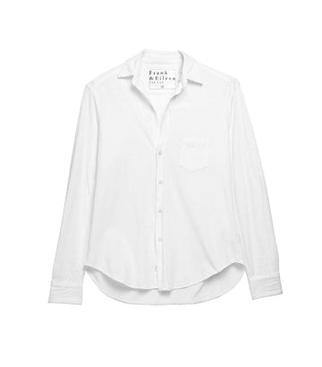 frank and eileen knit eileen button up top white