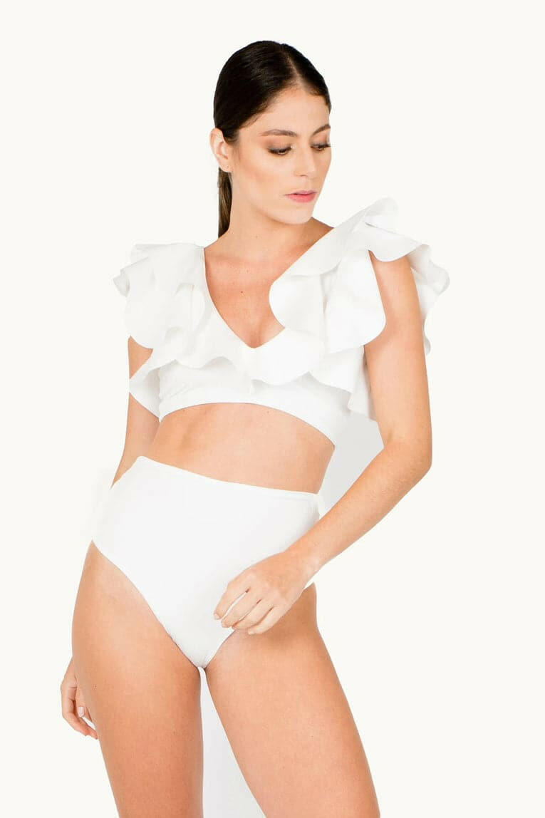 maygel coronel mila two piece swimsuit off white on figure front